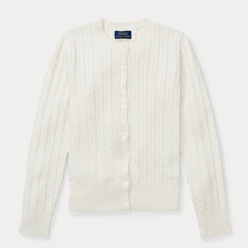 Polo by Ralph Lauren Women's Cream Cable Knit Cardigan